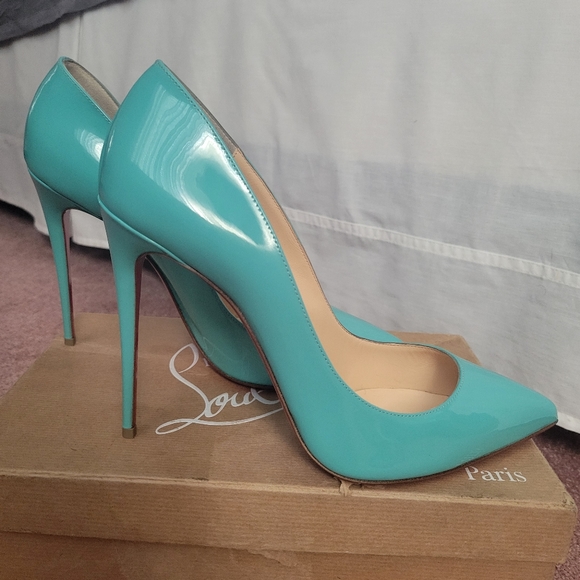 Christian Louboutin Pigalle Follies Patent Leather Cristaline Blue 42 - Picture 2 of 9